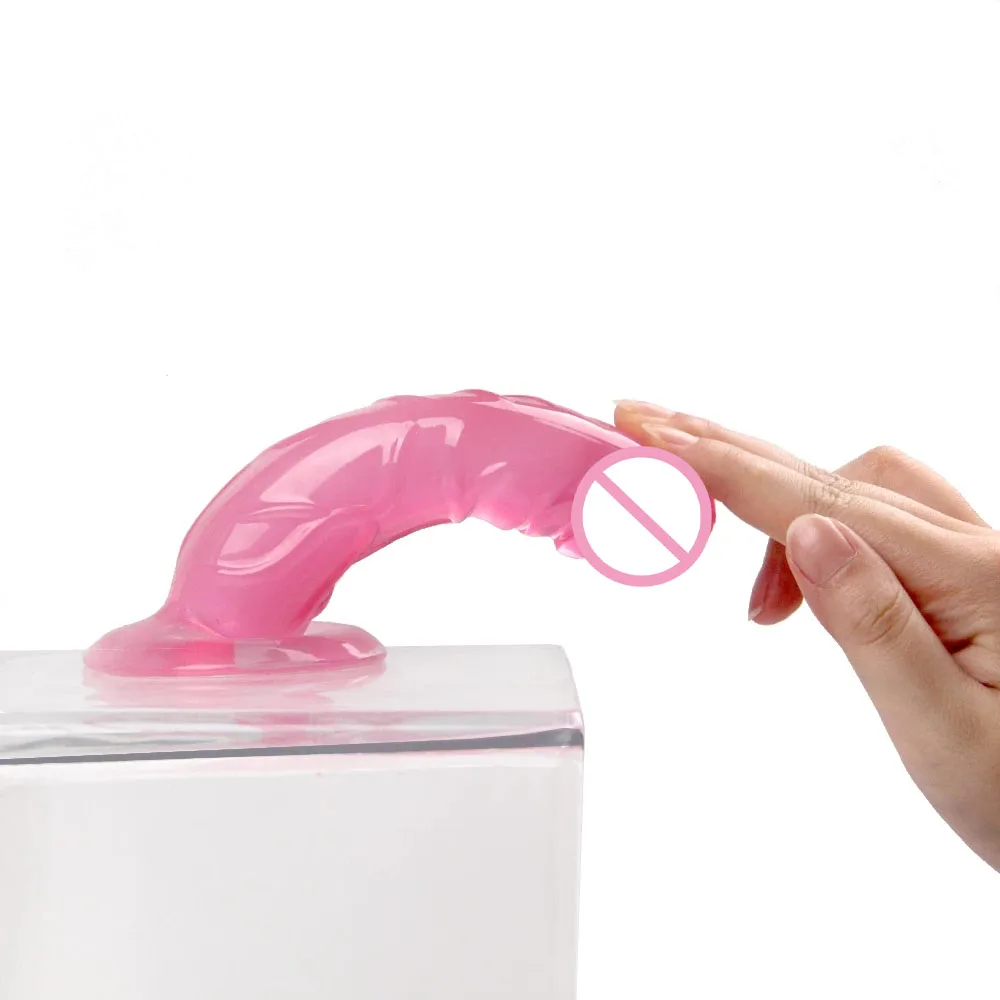 Прозрачный из мягкого прозрачного пластика реалистичный фаллоимитатор