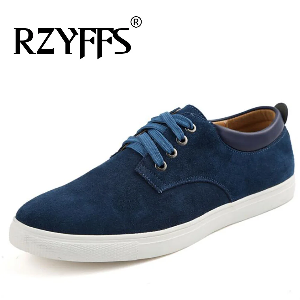 Brand Men Shoes Casual Suede Leather Fashion Black Blue Brown Flat for BIG SIZE 49 Drop Shipping A56-97 | Обувь