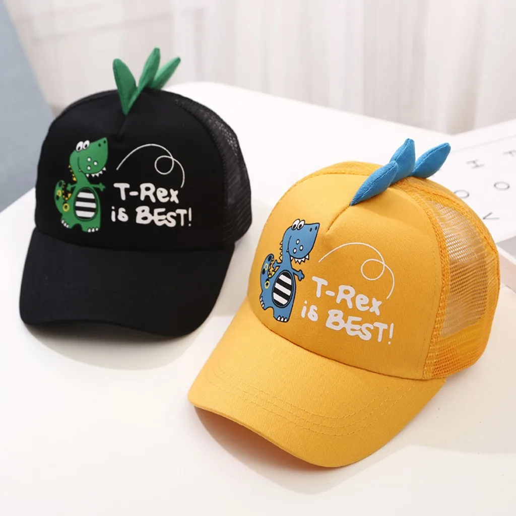 

Hot Sale Kids Baby Boys Girls Hat Dinosaur Embroidered Cap Fashion Baseball Caps Summer Beach Sun Peaked Hat Adjustable кепка