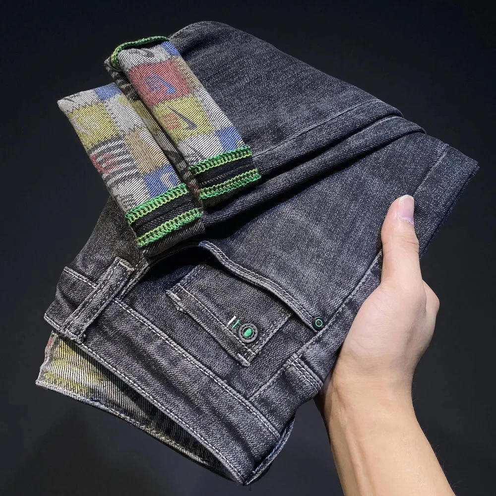 

Джинсы мужские широкие с абстрактным принтом, смешные брюки в стиле пэчворк, джинсы в стиле хип-хоп, уличная одежда в Корейском стиле