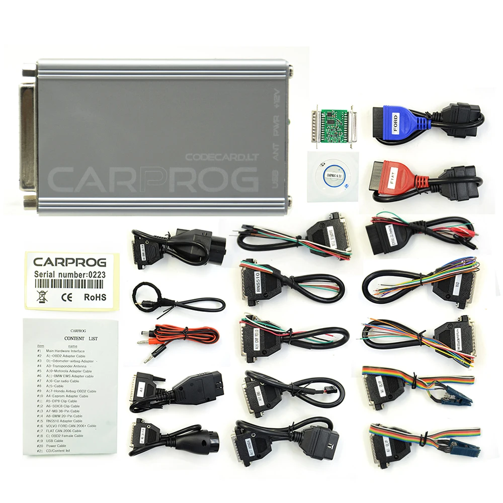 V8.21 V10.93 Carprog оригинальный полный адаптер для автомобиля Prog 8 21 с брелоком