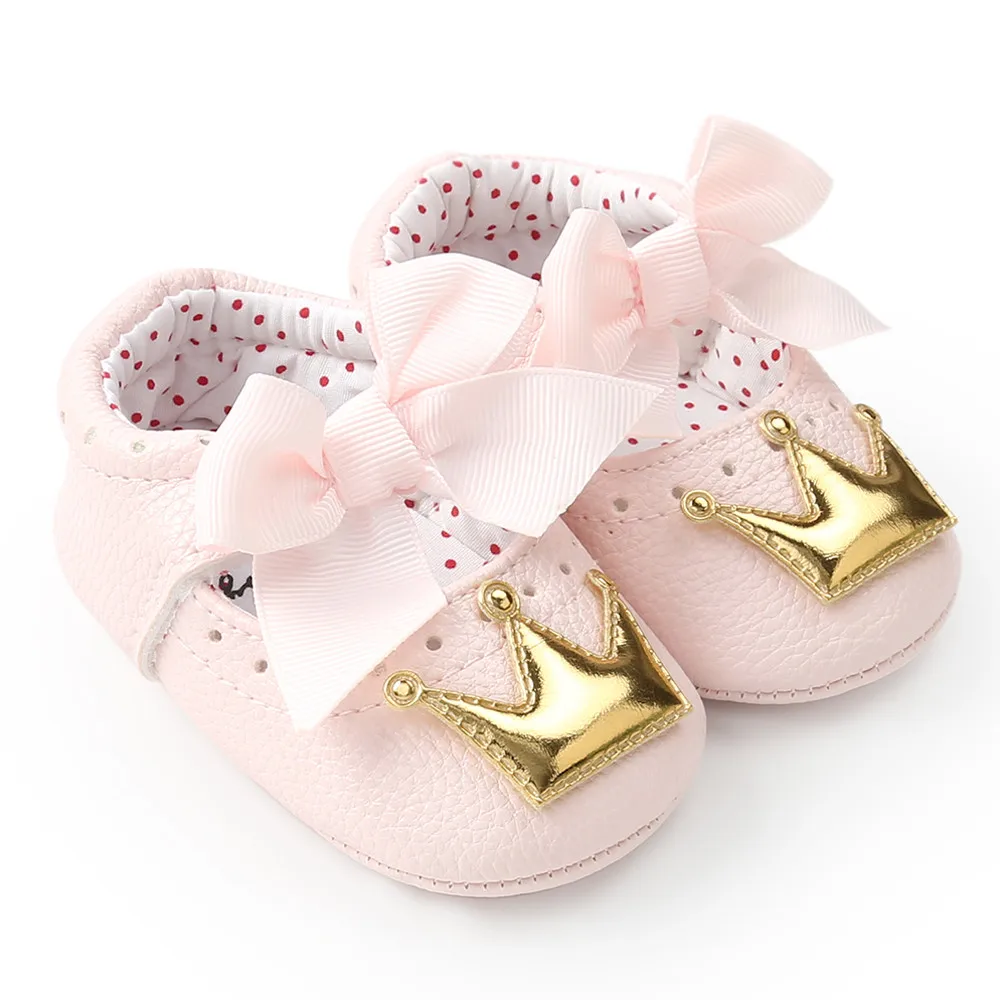 

2021 Newborn Toddler Shoes Baby Girl Crown Princess Shoes Soft Sole Anti-slip Sneakers Baby Casual Shoes #12