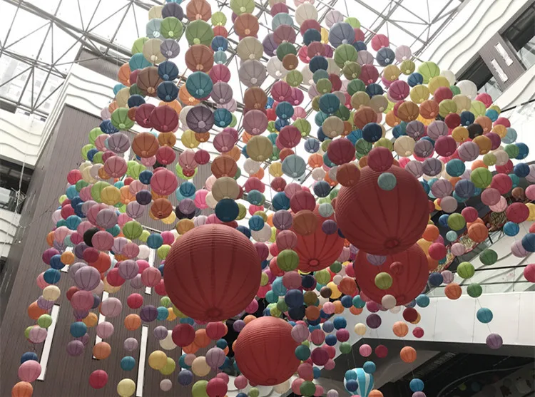 Круглые Китайские бумажные фонарики 1 шт. 10/15/20/25/30/35/40 см | Дом и сад