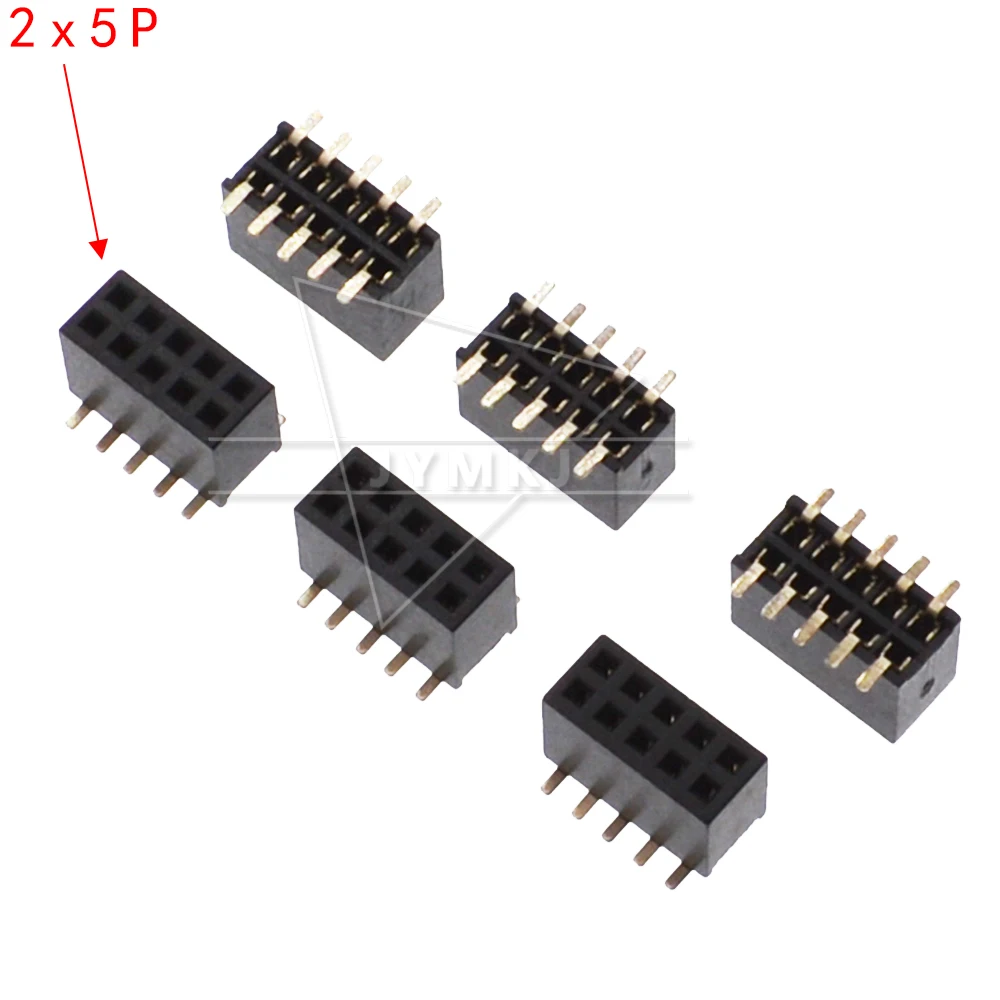 10 шт. 2X 3 4 5 6 7 8, 10, 12, 15, 20, 25 30 40 Pin 1,27 мм Двухрядные Женский прямой Header контактный разъем полосы 1,27 мм разъем