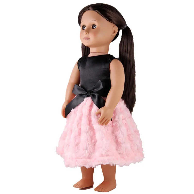Одежда для кукол черный и розовый цвет роскошный наряд платье куклы 45 см кукла
