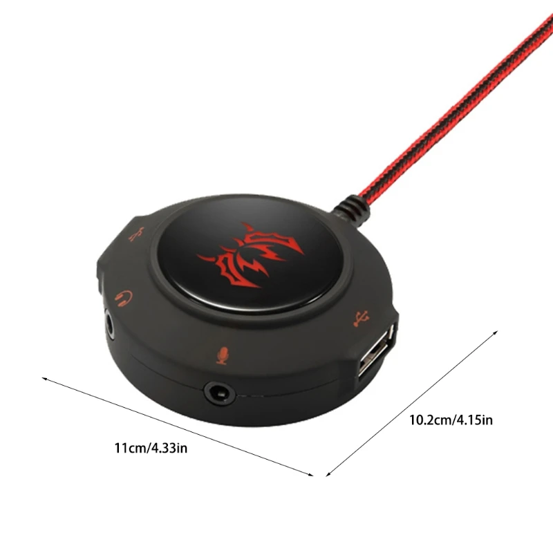 

USB 2.0 Hub Sound Card External Adapter with Headphone Microphone Jack for Computer Laptop Mobile Phone