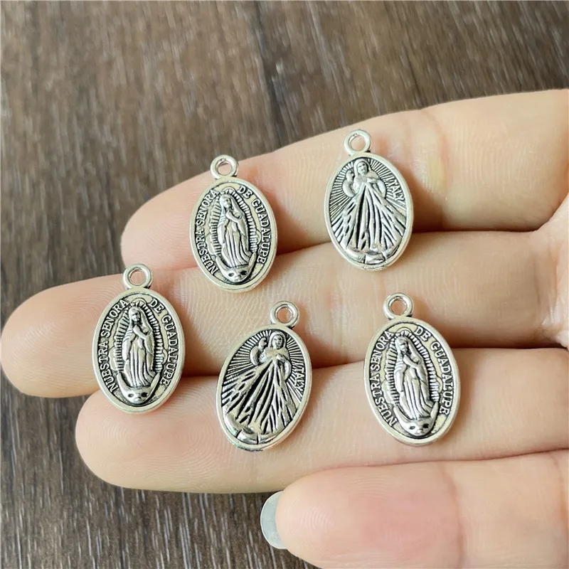 

11*19mm Alloy Double-Sided Religious Pendant With Different Patterns DIY Beaded Bracelet Necklace Jewelry Crafts Making Discover
