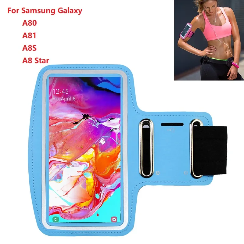 Спортивный чехол на руку для телефона Samsung Galaxy A81 A80 A8 Star Plus 2018 A8S | Мобильные