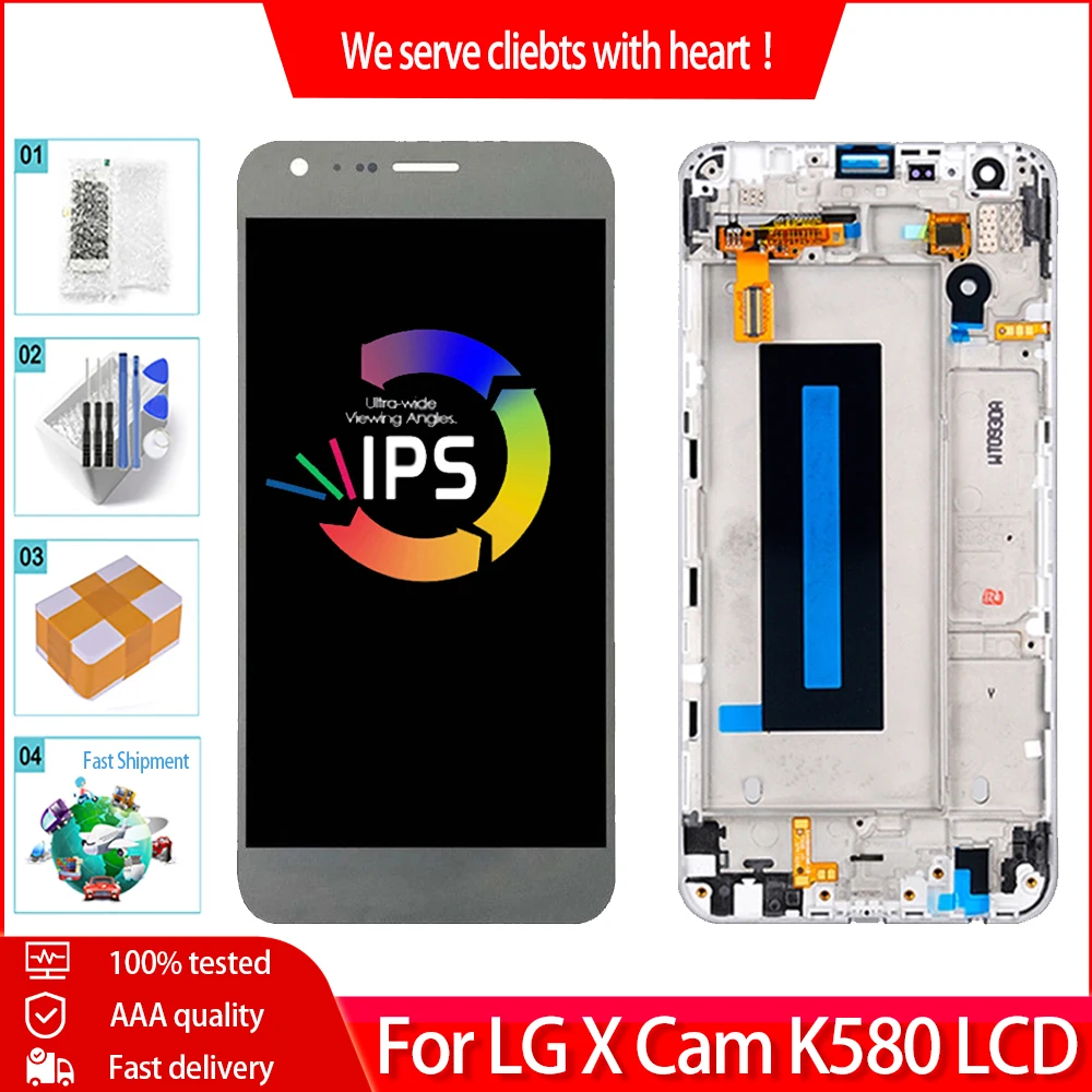 Оригинальный экран для LG X Cam K580 ЖК-дисплей сенсорный с рамкой 5 2 дюйма