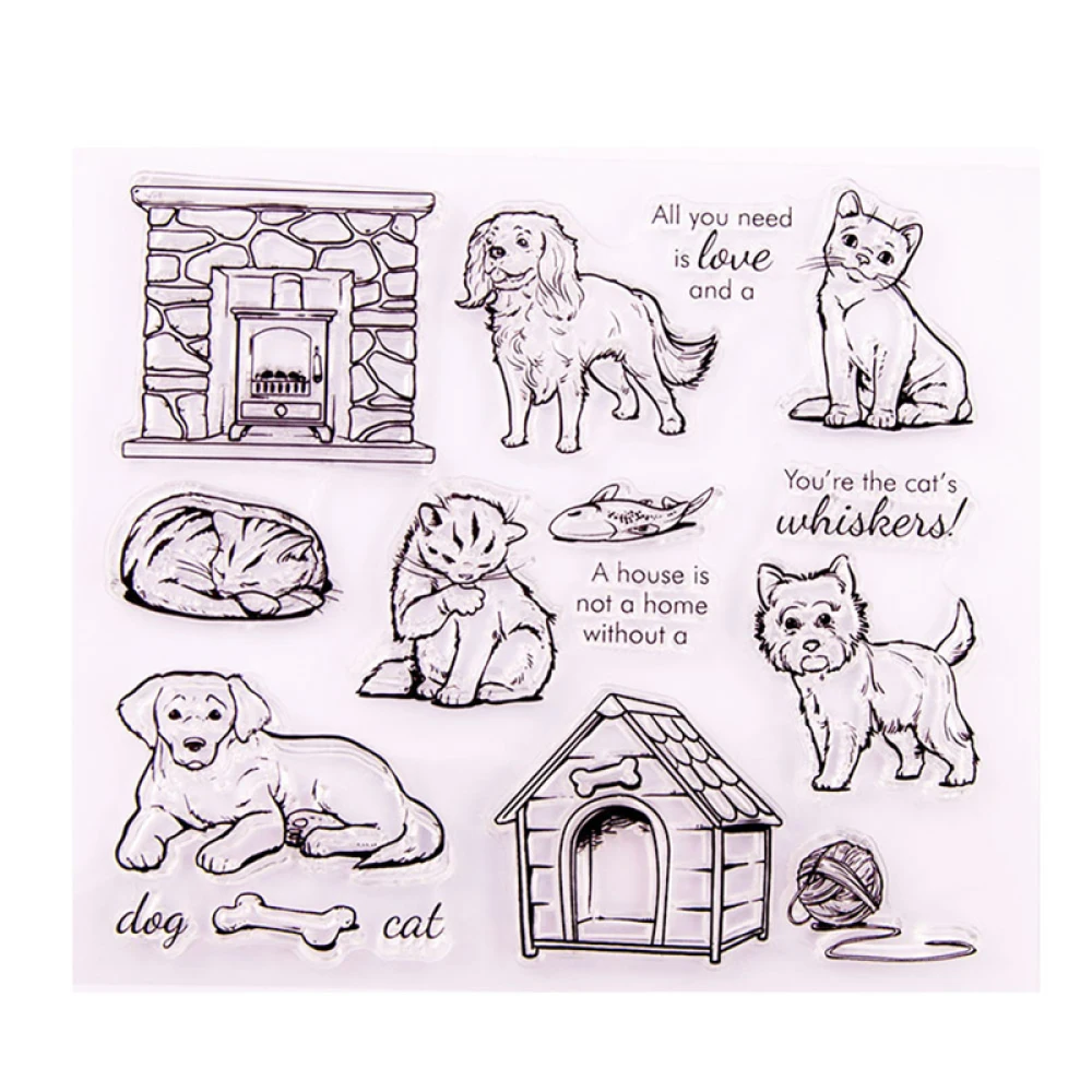 

Cat Dog Pet Kennel Clear Stamp/Seal for DIY Scrapbooking/photo Album Decorative Clear Stamp Sheets