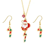 2021 europe and the united states christmas series dripping elk elk bell earrings necklace multi piece christmas gift wholesale