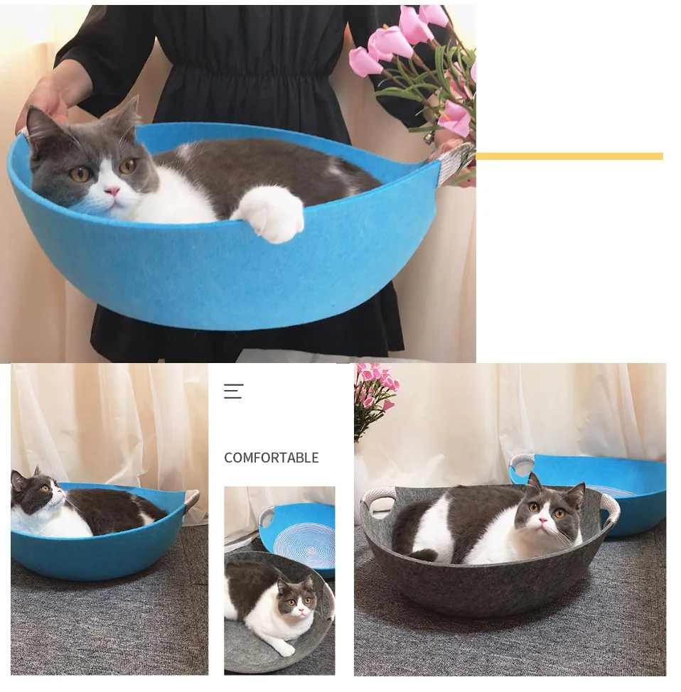 Кошка пещера домашняя Сумка Подушка для домашних животных портативная войлочная ткань кошки лежак для питомца собака корзина с окошком кошки сезоны коврик дом для домашних продуктов