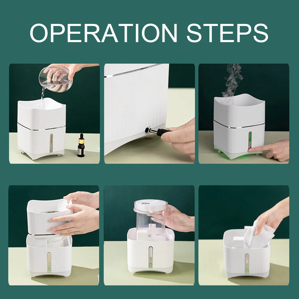 

680ml Portable Air Humidifier Ultrasonic Air Essential Oil Diffuser Romantic Color LED Lamp for Home office EU Plug