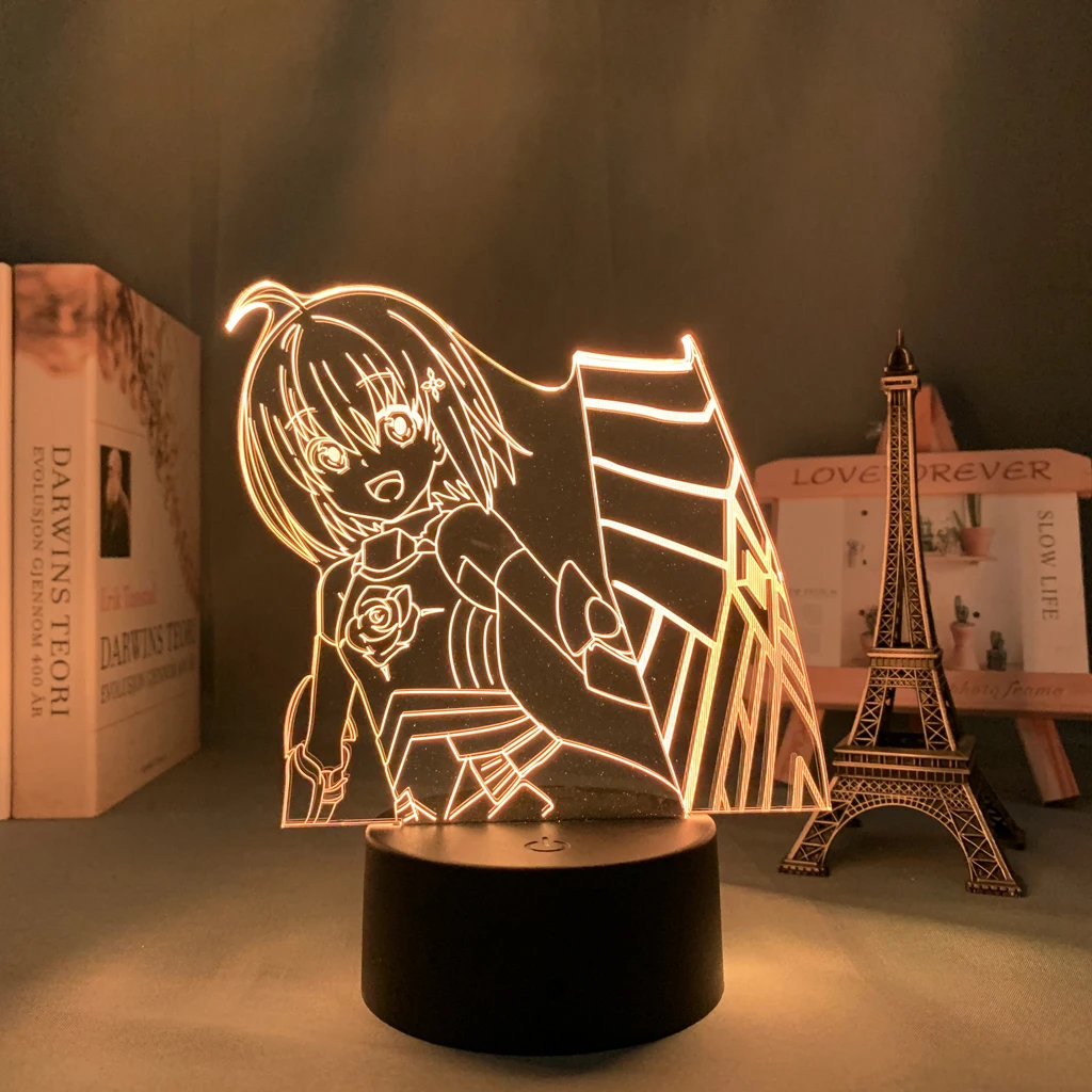 3D LED Ночной светильник Аниме "Я не хочу получить травмы, поэтому я на максимум увеличу свою защиту" для украшения спальни, настольная лампа Манга "Bofuri", подарок.