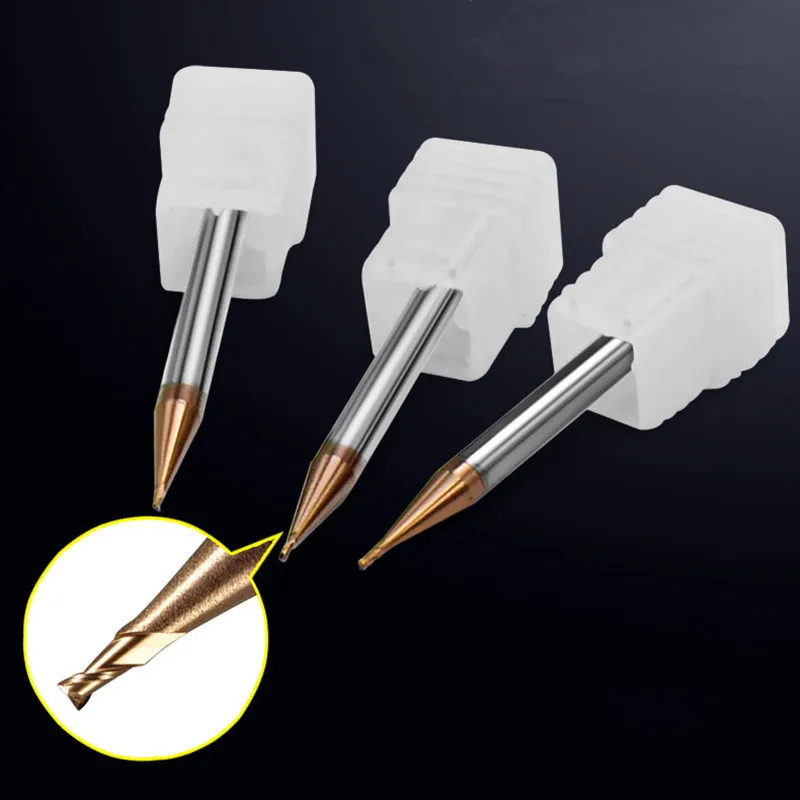 

CNC end mill 0.2MM/0.3MM/0.4MM/0.5MM/0.6MM/0.7MM/0.8MM/0.9MM HRC60 HRC65 Sculpture Micro Tungsten Carbide ball nose end mills