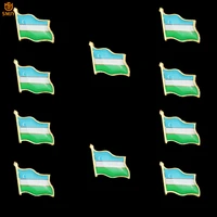 10pcs uzbekistan national flag enamel brooch badge tie denim shirt lapel safety buckle unisex banner pins brooch collectibles