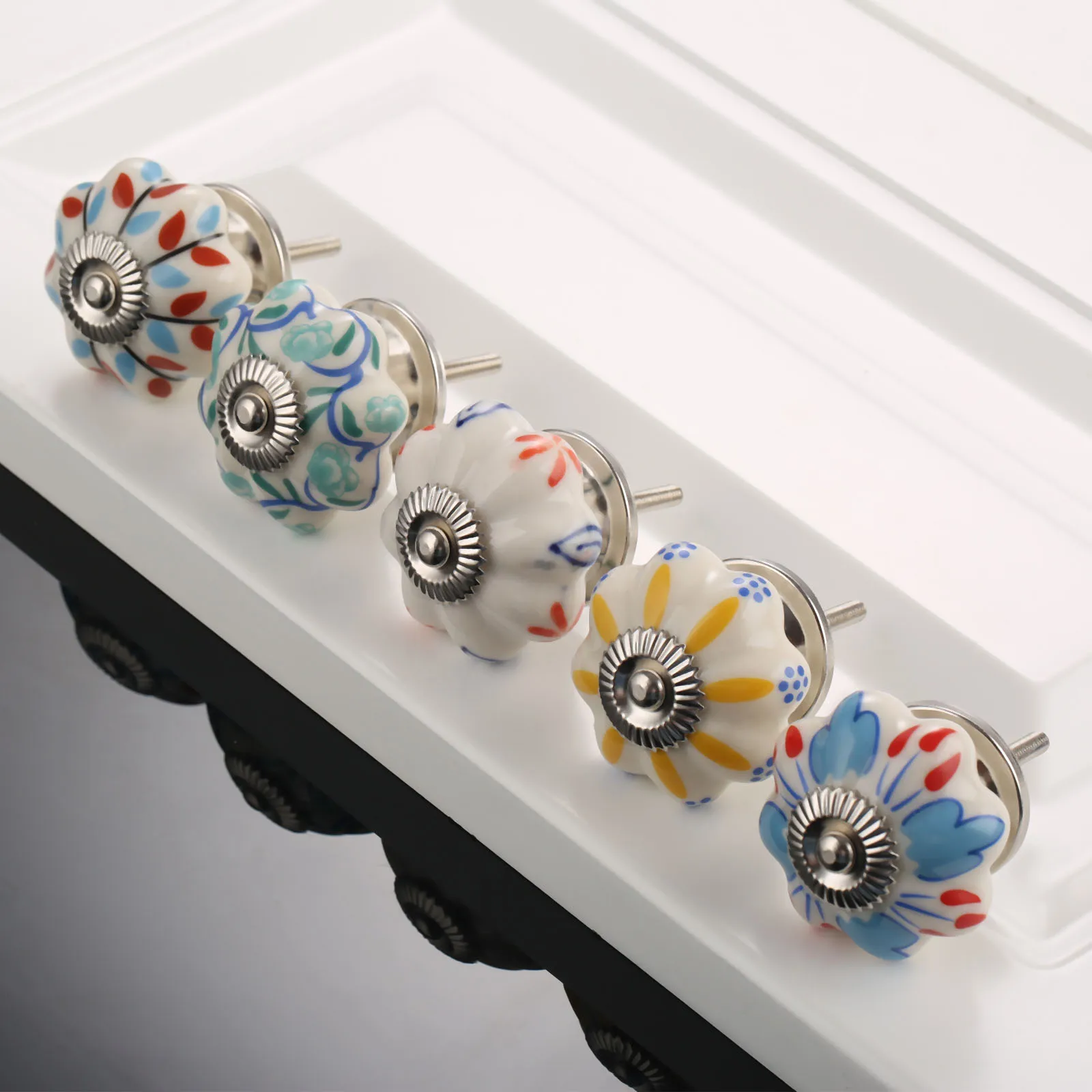 DRELD цветок мебельные ручки керамические шкаф с выдвижными ящиками и Кухня