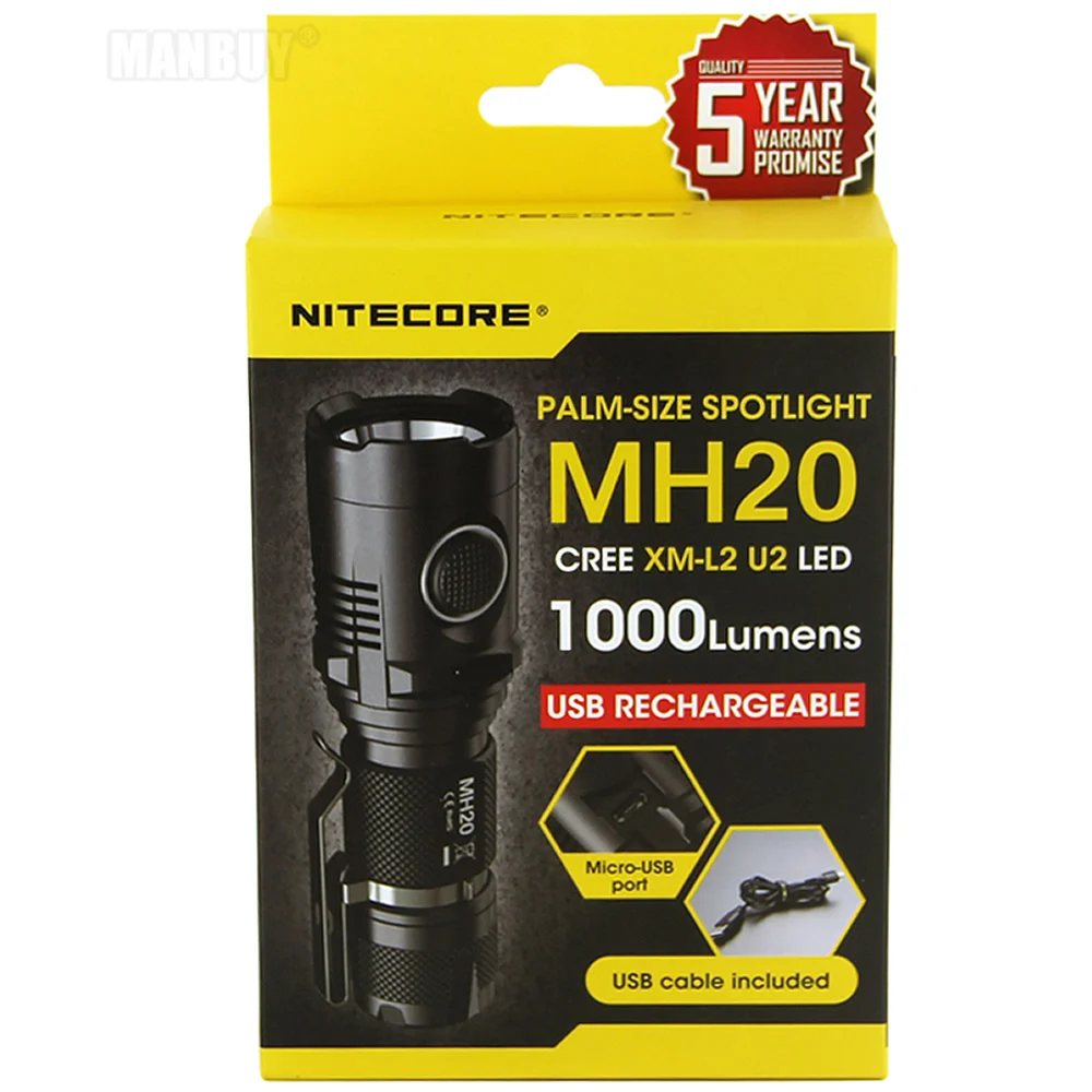 Бесплатная доставка NITECORE MH20 с батареей 3200 мАч 1000 люмен CREE XM L2 U2 светодиодный