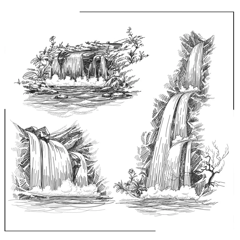 

Waterfall Scenery Clear Silicone Stamps Scrapbooking Crafts Decorate Photo Album Embossing Cards Making Clear Stamps New