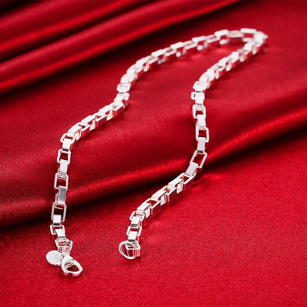 hot fine 5mm box chain 925 color silver necklace for women man 18 inches party wedding luxury jewelry brands holiday gifts free global shipping