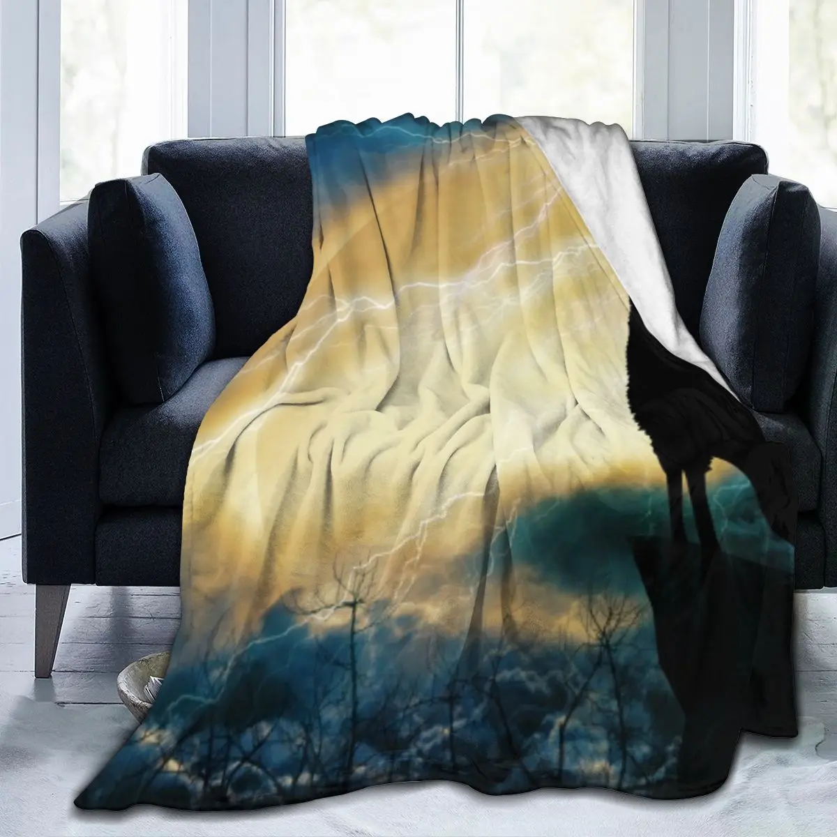

Wild Wolf And Moon Animals Galaxy Fleece Throw Blankets For Sofa Bed Couch Dropship Wholesaling Drop ship