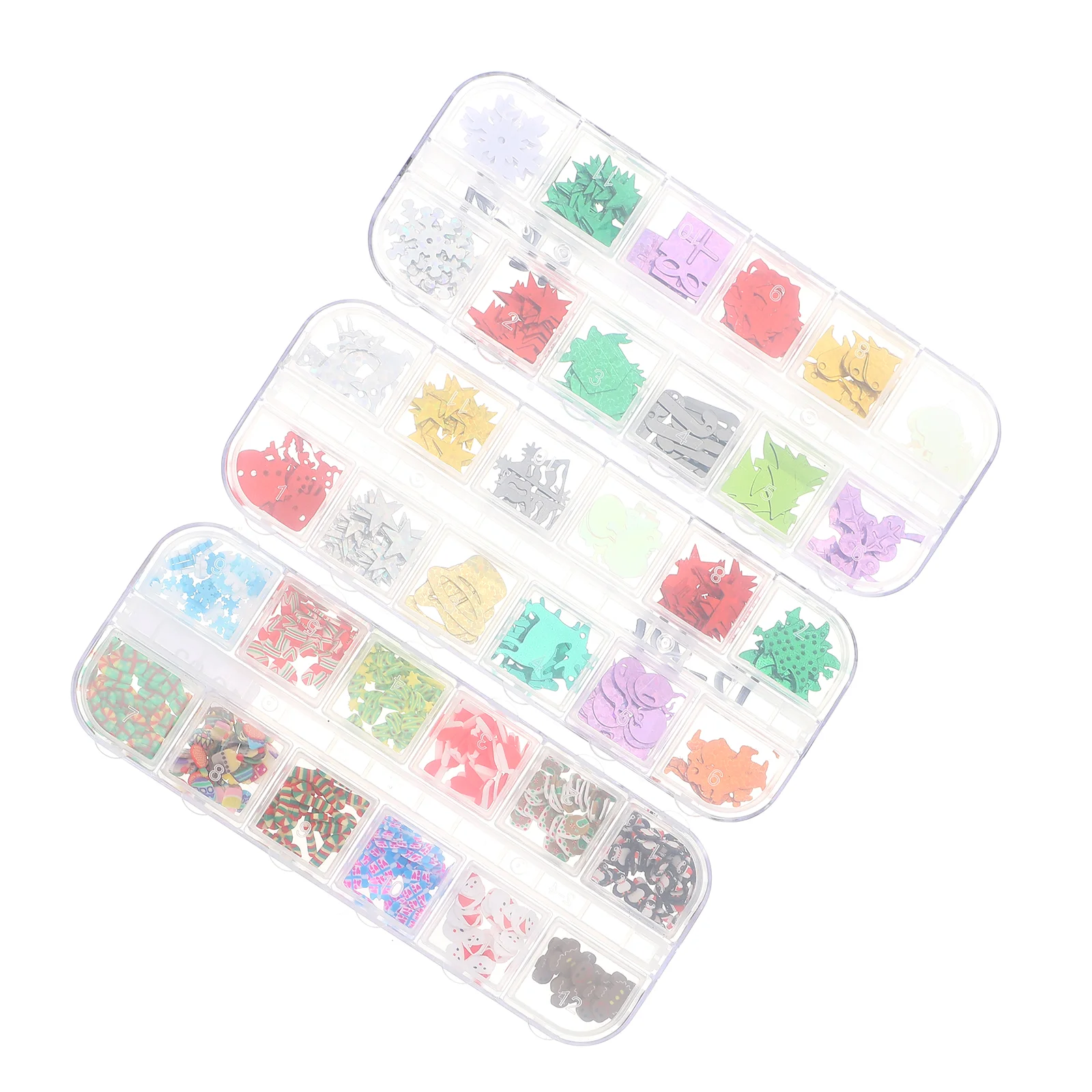 

3 Boxes Manicure Glitter Sequins Fake Nail Stickers Manicure Confetti Glitter