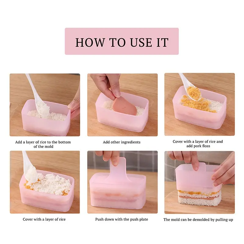 

Practical Sushi Mold Kitchen Bento Decorating Sushi Onigiri Mould DIY Food Press Molds Non-Stick Triangular Form Rice Ball Maker