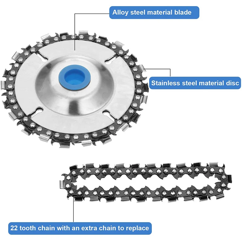 Цепной диск для резьбы по дереву с дополнительной цепью угловая шлифовальная