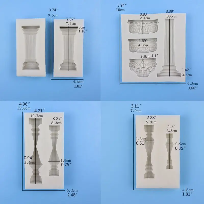 

13MC Ancient Greek Pillars Mold Roman Column Mold Sugarcraft Epoxy Resin Art Tools