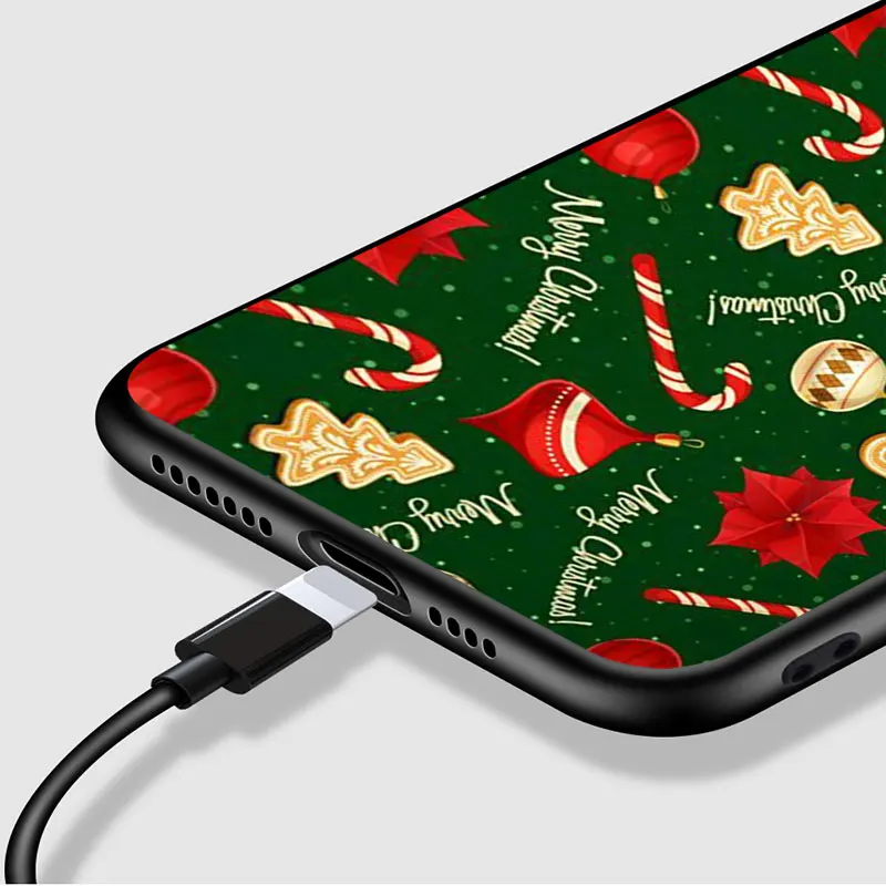 

Merry Christmas For iPhone 12 Pro Max Mini 11 Pro XS Max X XR 6S 6 7 8 Plus 5S Soft Black Phone Case
