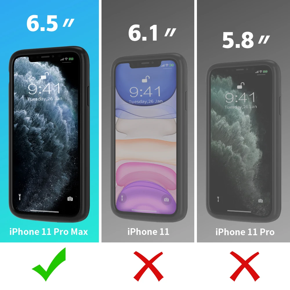 Чехол Newdery для iPhone 11 Pro Max 5000 мА · ч с полной защитой тонкий чехол беспроводной