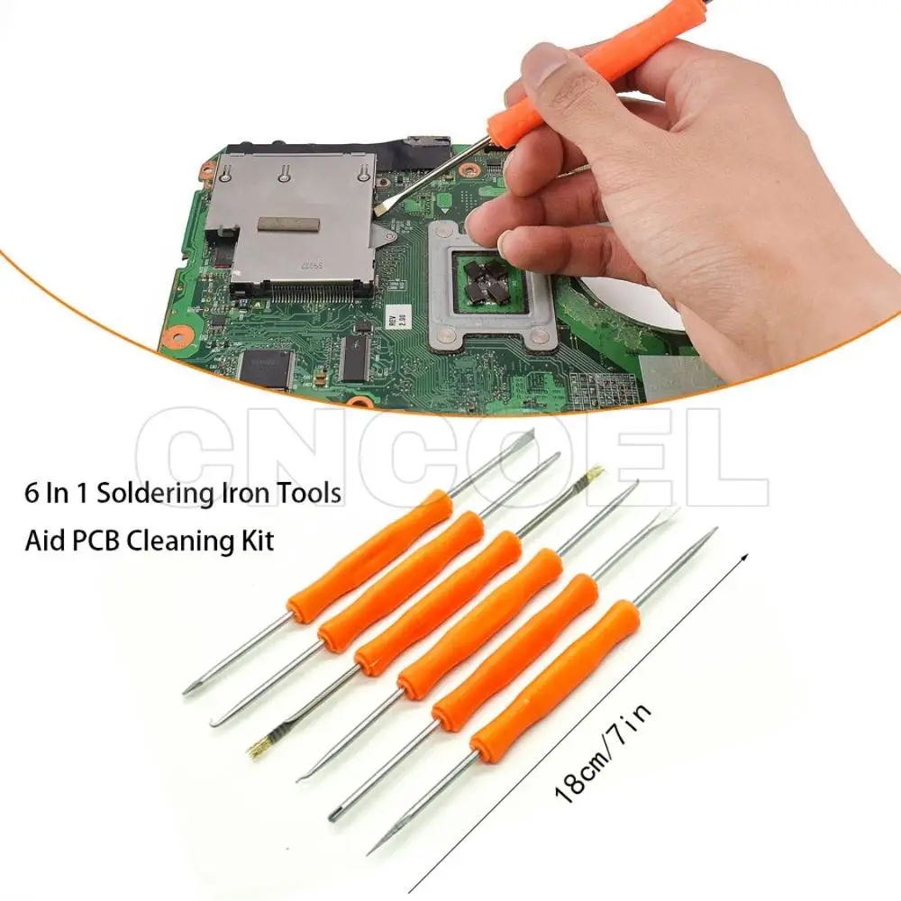 6pcs/lot Solder Assist precision Tool Set Electronic Components Welding Grinding PCB Cleaning Repair | Инструменты