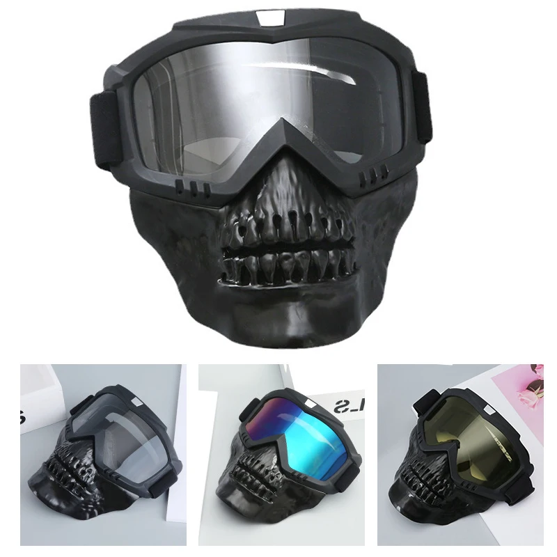 

Wen Women Retro Skull Mask Winter Outdoor Sport Riding Skiing Glasses Motocross Ski Snow Goggles Snowmobile Motocycle Eyewear