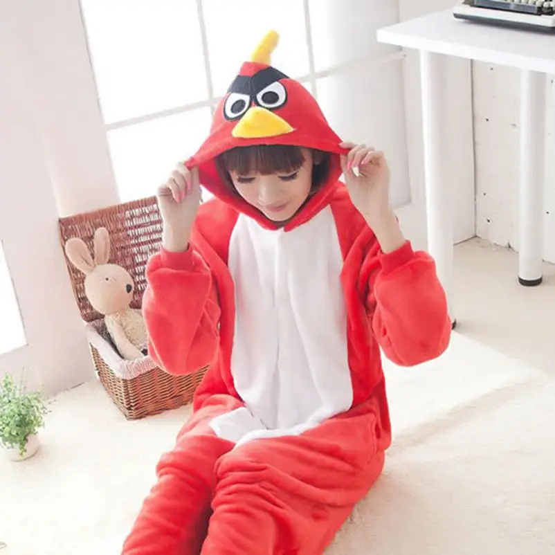 Kigurumi Red Bird onesies Pajamas Sets animal costume Pyjamas Unisex Cartoon Cosplay character pijamas sleepwear