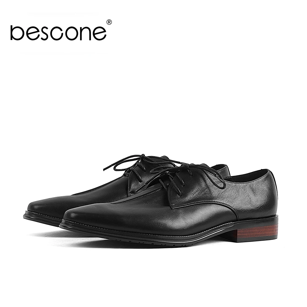 BESCONE/Классические Мужские модельные туфли в деловом стиле удобные дышащие
