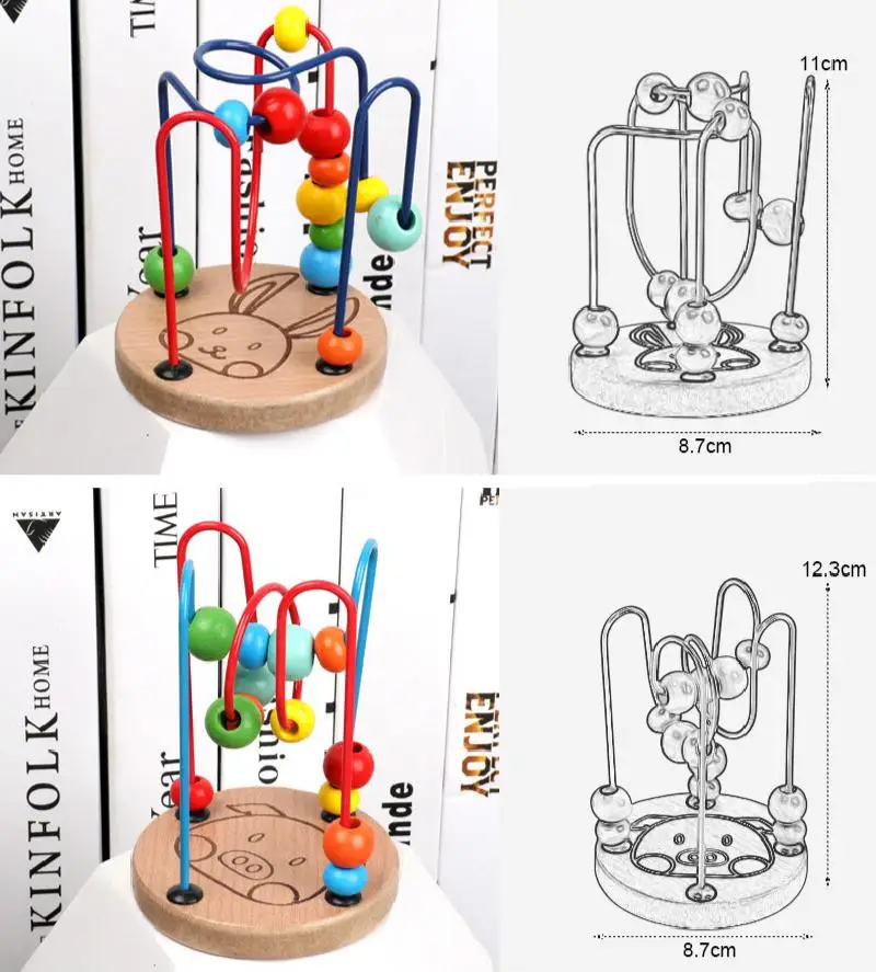 Детские развивающие игрушки Монтессори деревянные цветные животные вокруг