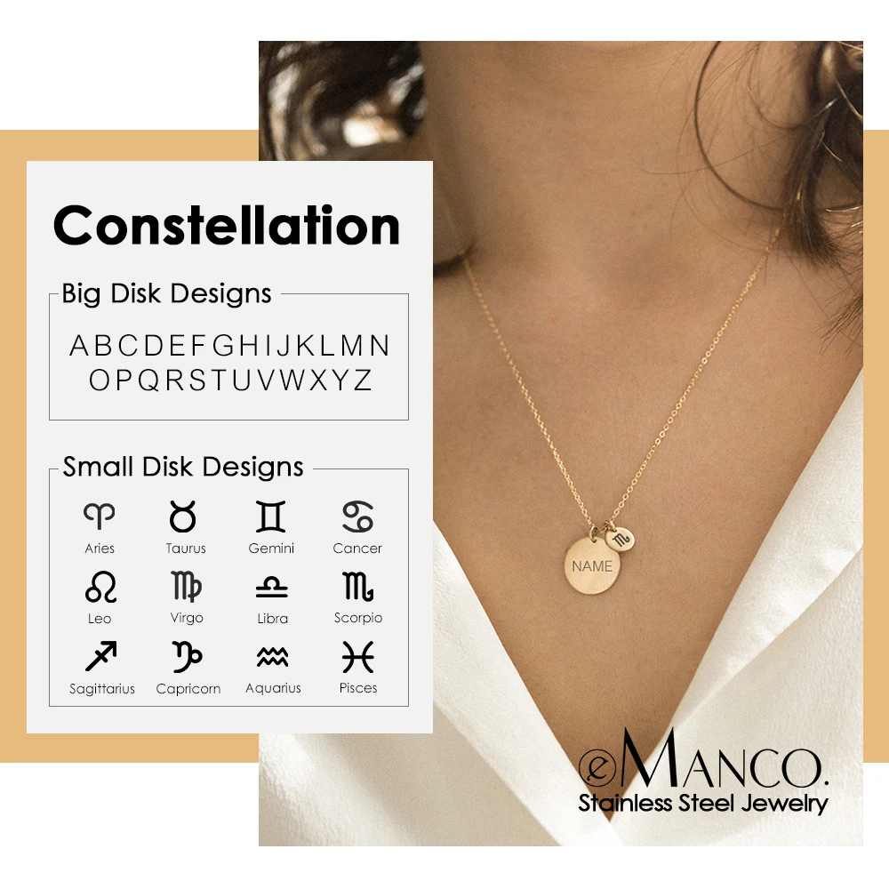 EManco ожерелья с гравировкой имени для женщин персонализированное ожерелье чокер