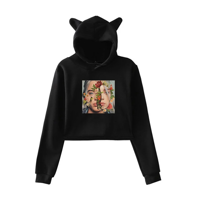 Новинка Billie Eilish женские толстовки с капюшоном; сезон осень пуловер с длинными рукавами милые женские свитшоты Прямая поставка Kleding Vrouwen Harajuku топы - Цвет: Kawaii Hoodie 14