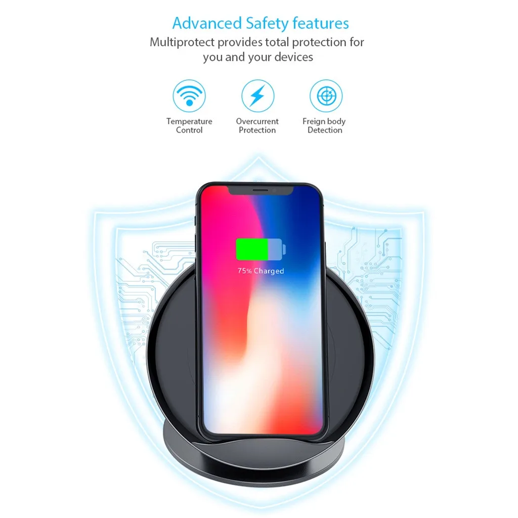 Ouhaobin Qi Wireless Charger For iPhone XS /XS MAX/XR Fast Charging Pad Stand Dock Holder Samsung Galaxy S9/S9 Plus | Мобильные