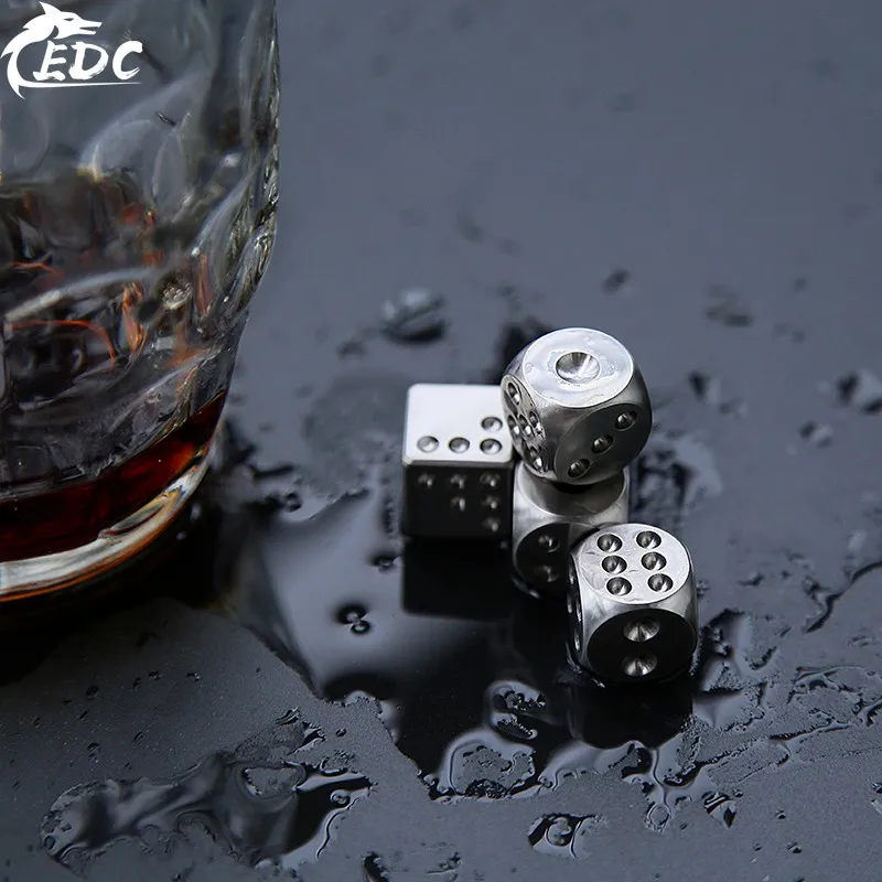 A333 EDC titanium alloy dice solid TC4 six-sided lucky iced cooling Outdoor gadgets | Спорт и развлечения