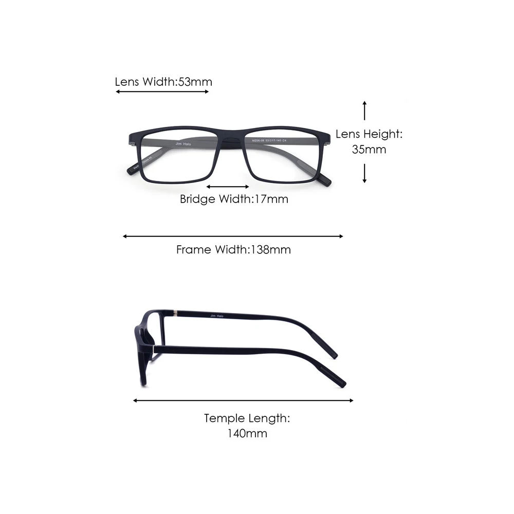 

JM TR90 Square Glasses Frame for Women Men MZ0608