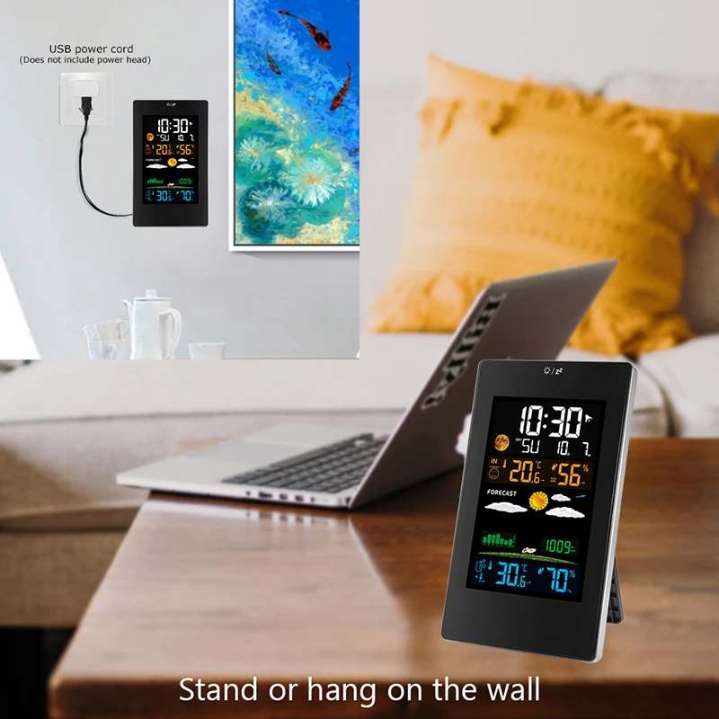 

Wireless Weather Station Color Forecast Station Alarm Clock Indoor Outdoor Thermometer Hygrometer