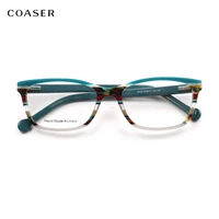 women round double color frame spectacles cat vintage acetate glasses frame men eyeglasses optical prescription retro eyewear
