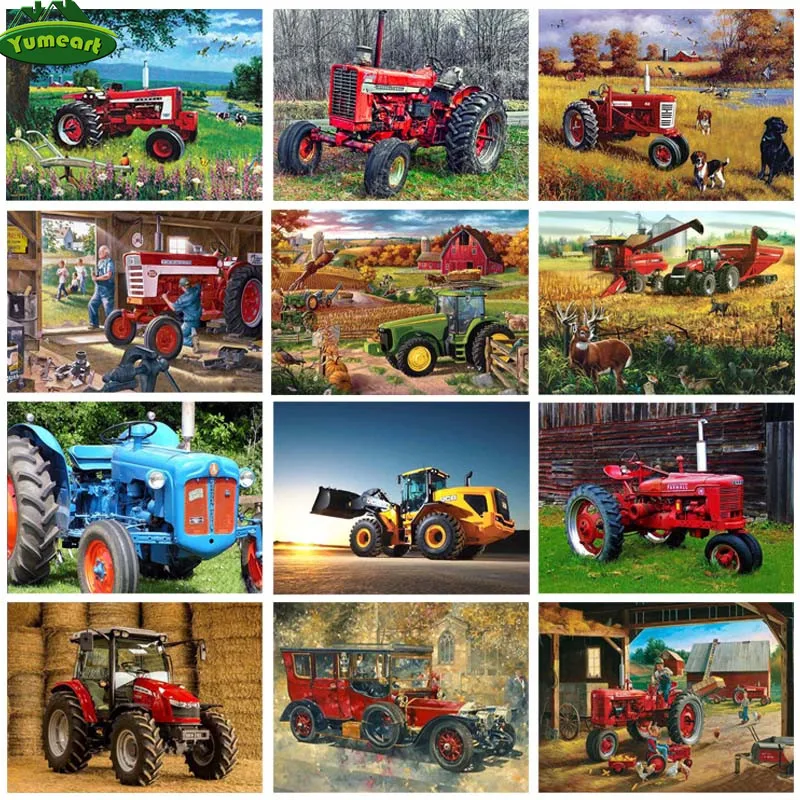 YUMEART краска с алмазными искусствами DIY Алмазная ing ферма трактор пейзаж Стразы