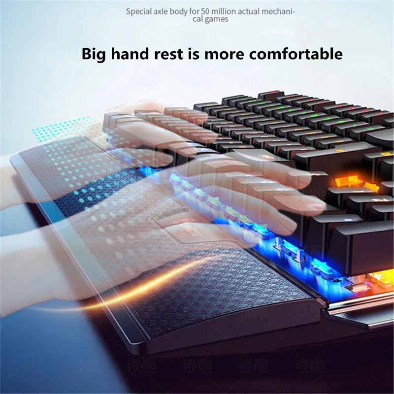 Проводная металлическая Механическая игровая клавиатура RGB подсветка подставка
