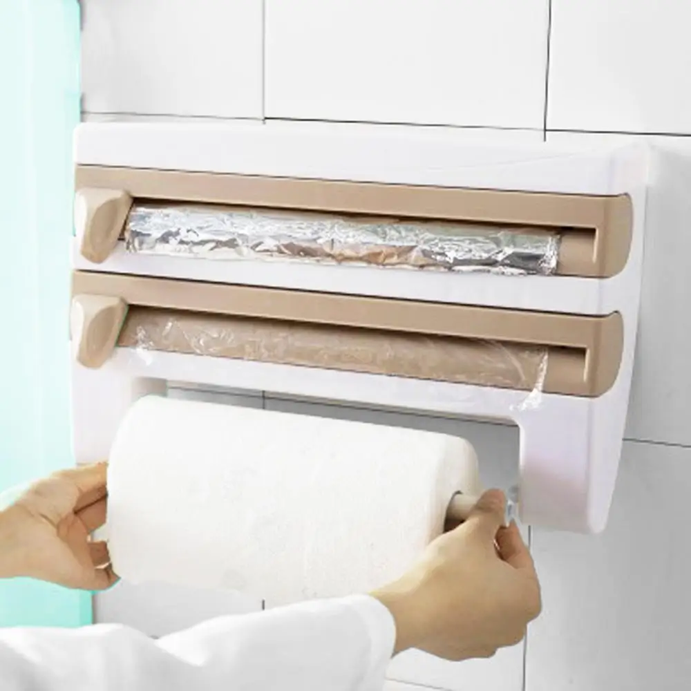 Настенный держатель для бумажных полотенец 4 в 1 Многофункциональный кухонный