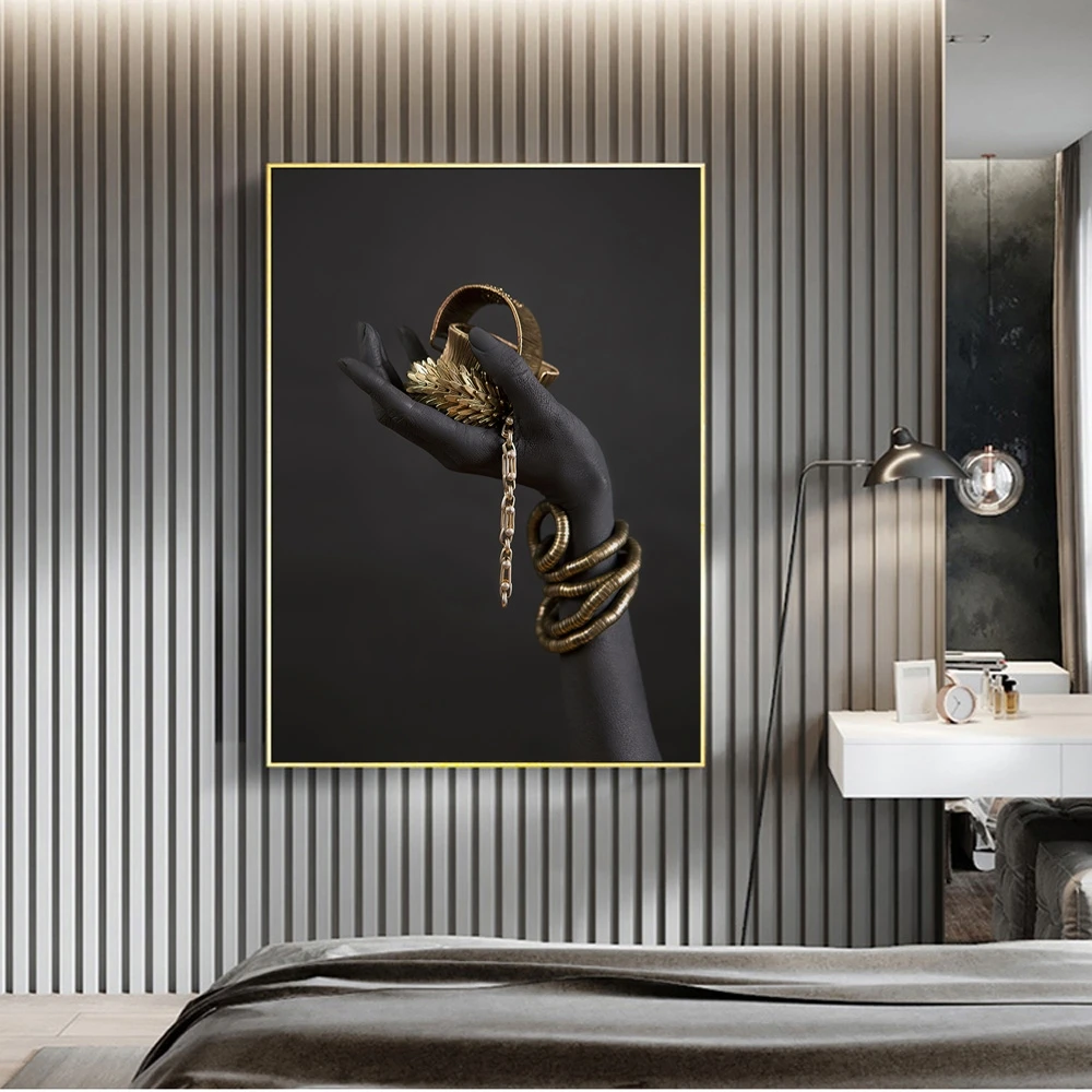 

Black Hands Holding Jewelry Canvas Posters And Prints Modern Art Canvas Paintings On the Wall Art Pictures For Living Room Decor