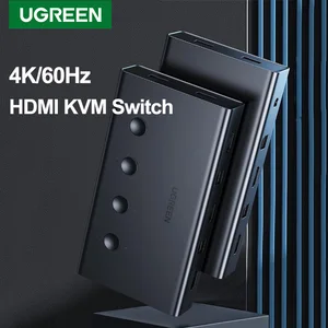 Ugreen hdmi kvm switch for xiaomi mi box 4 in 1 out 4 pcs sharing kvm switch for printer keyboard mouse 4k/60hz hdmi 2. 0 switch 1 hdmi Item image