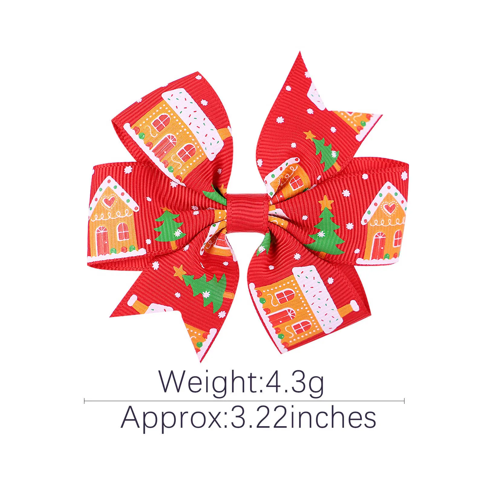 12 шт./лот 3-дюймовые рождественские блестящие заколки для волос с бантом крупным