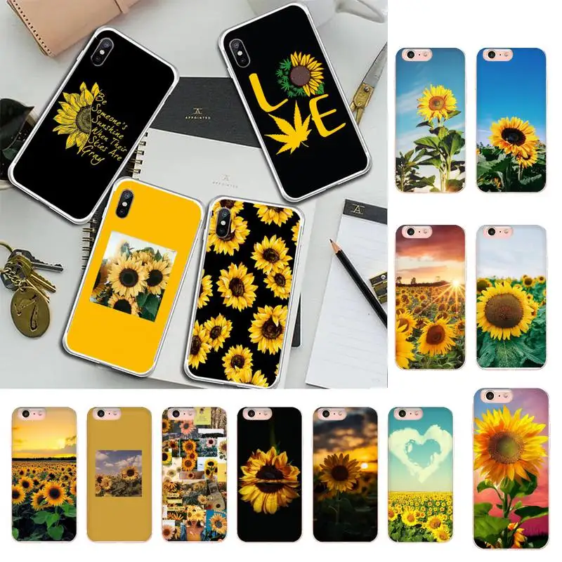 

Summer Daisy Sunflower Phone Case For iPhone X XS MAX 6 6s 7 7plus 8 8 Plus 5 5S se 2020 11 12pro max xr Funda cases